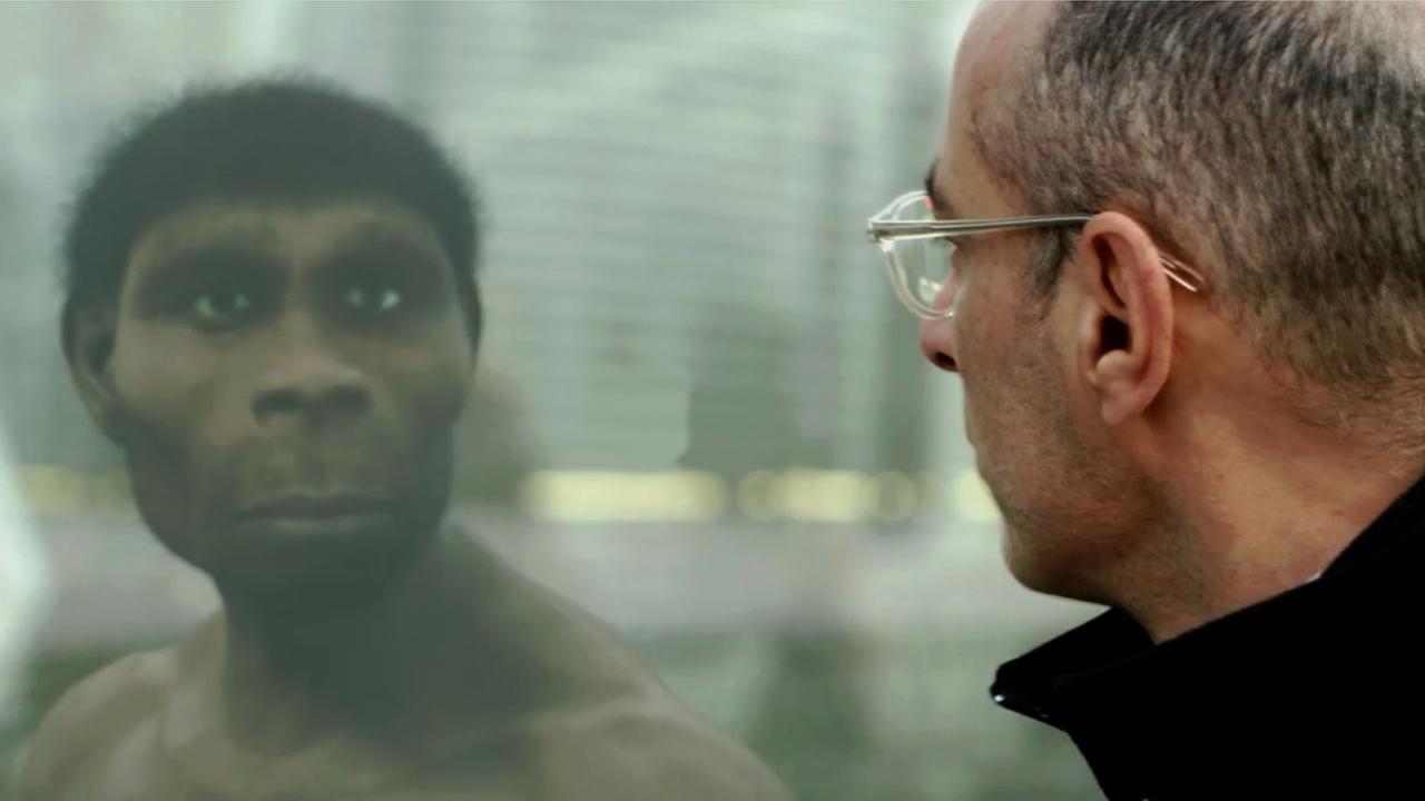"Das Geheimnis der Gene - Woher wir kommen": Homo sapiens gestern und heute spiegeln sich.