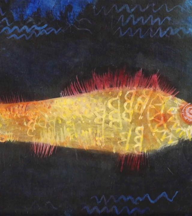 Ausschnitt aus dem Gemälde "der Goldfisch" von Paul Klee