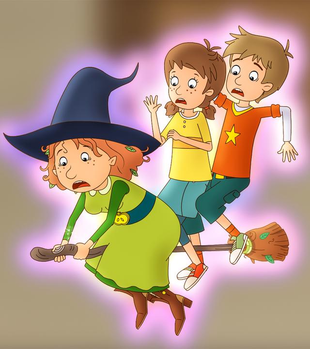 Petronella schaut heimlich bei der Lieblings-TV-Serie von Maike Kuchenbrand zu.