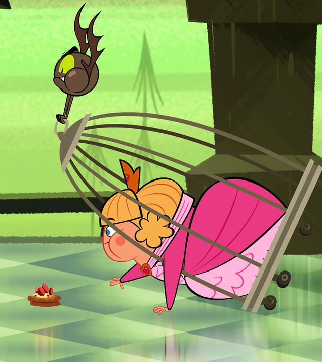 In Vipkrads Fabrik steht Marcus Prinzessin Aria gegenüber, die es auf ein Törtchen am Boden abgesehen hat. Sie ist durch das viele Törtchenessen kugelrund geworden und krabbelt mit ihrem umgekippten Käfig auf das Törtchen zu. Er braucht schnell eine gute Idee, um sie und seine Freunde zu retten.