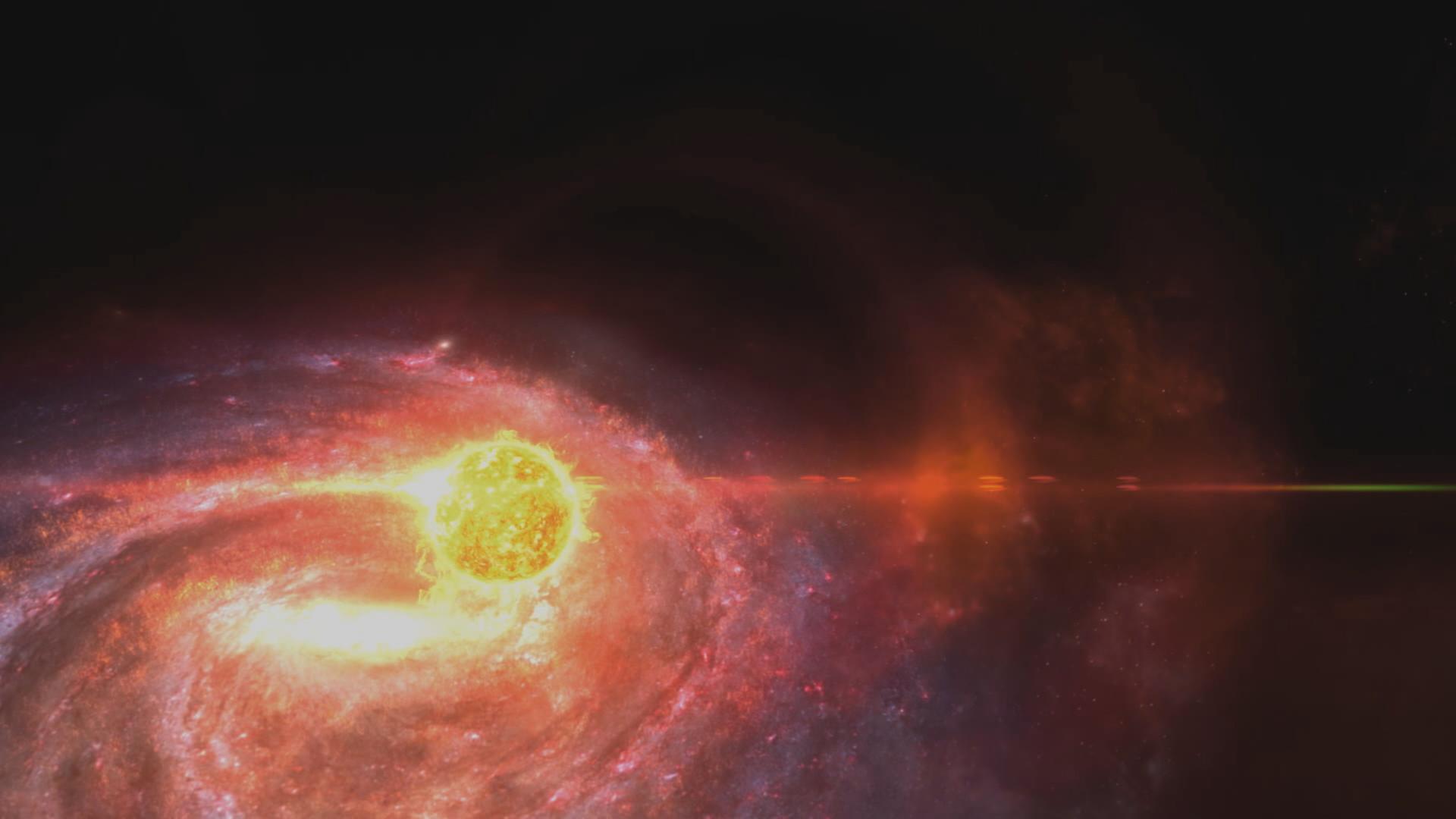 "Das Universum - Eine Reise durch Raum und Zeit: Der interstellare Raum": Ein heller Stern im interstellaren Raum.