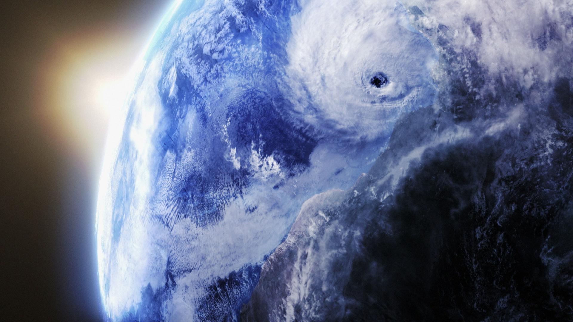 "Das Universum - Eine Reise durch Raum und Zeit Folge: Ursprung des Lebens": Satellitenaufnahme der Erde.