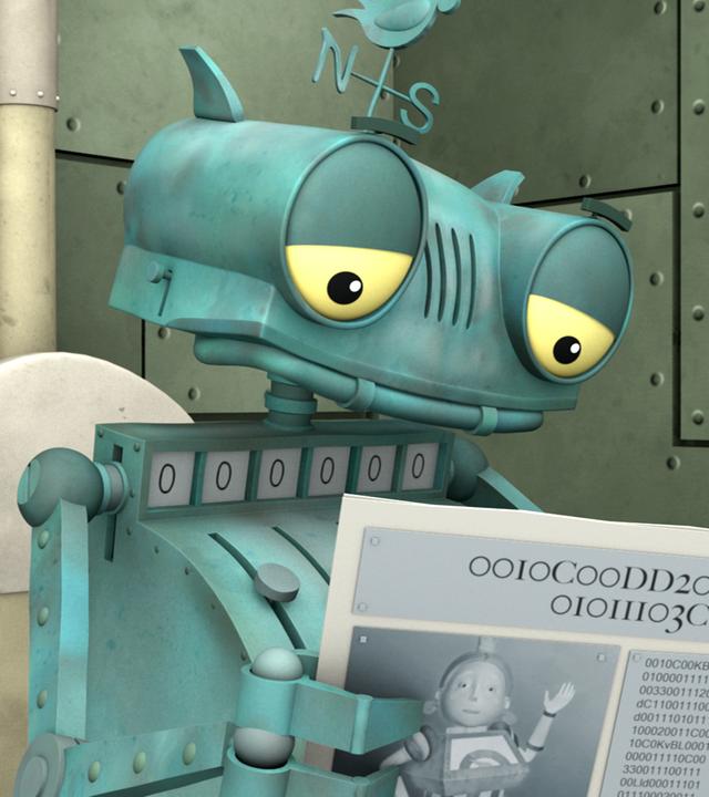 Rösti genießt seine Sitzung auf dem Klo mit einer Zeitung in den Händen.