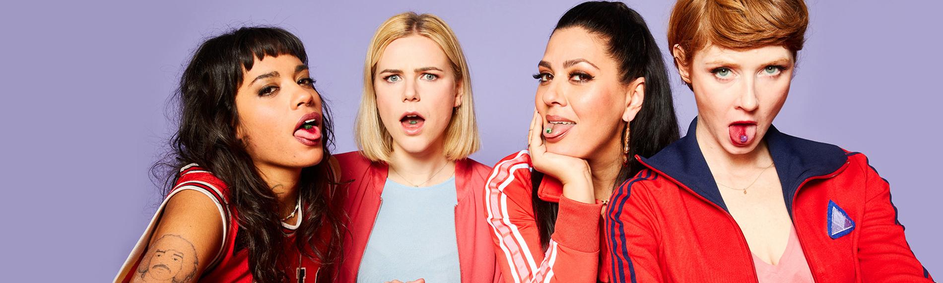 Von links: Jo (Salka Weber), Franzi (Llewellyn Reichmann), Elif (Jasmin Shakeri), Lena (Sarah Bauerett)