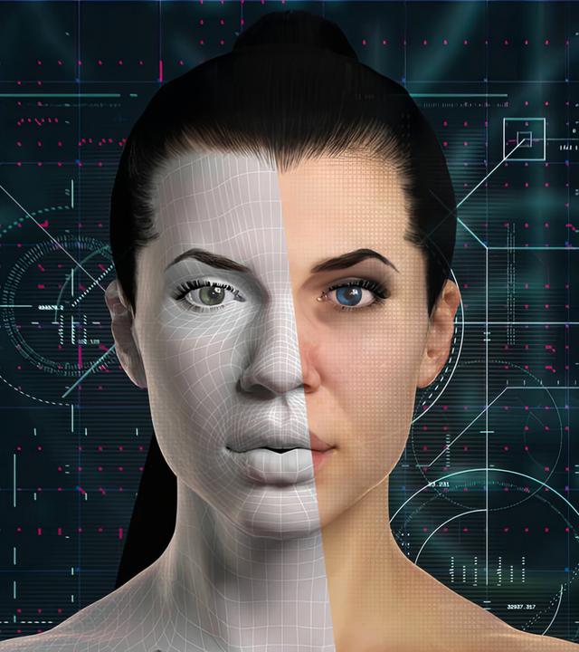 Ein küsntlich am Computer erstelltes Gesicht.