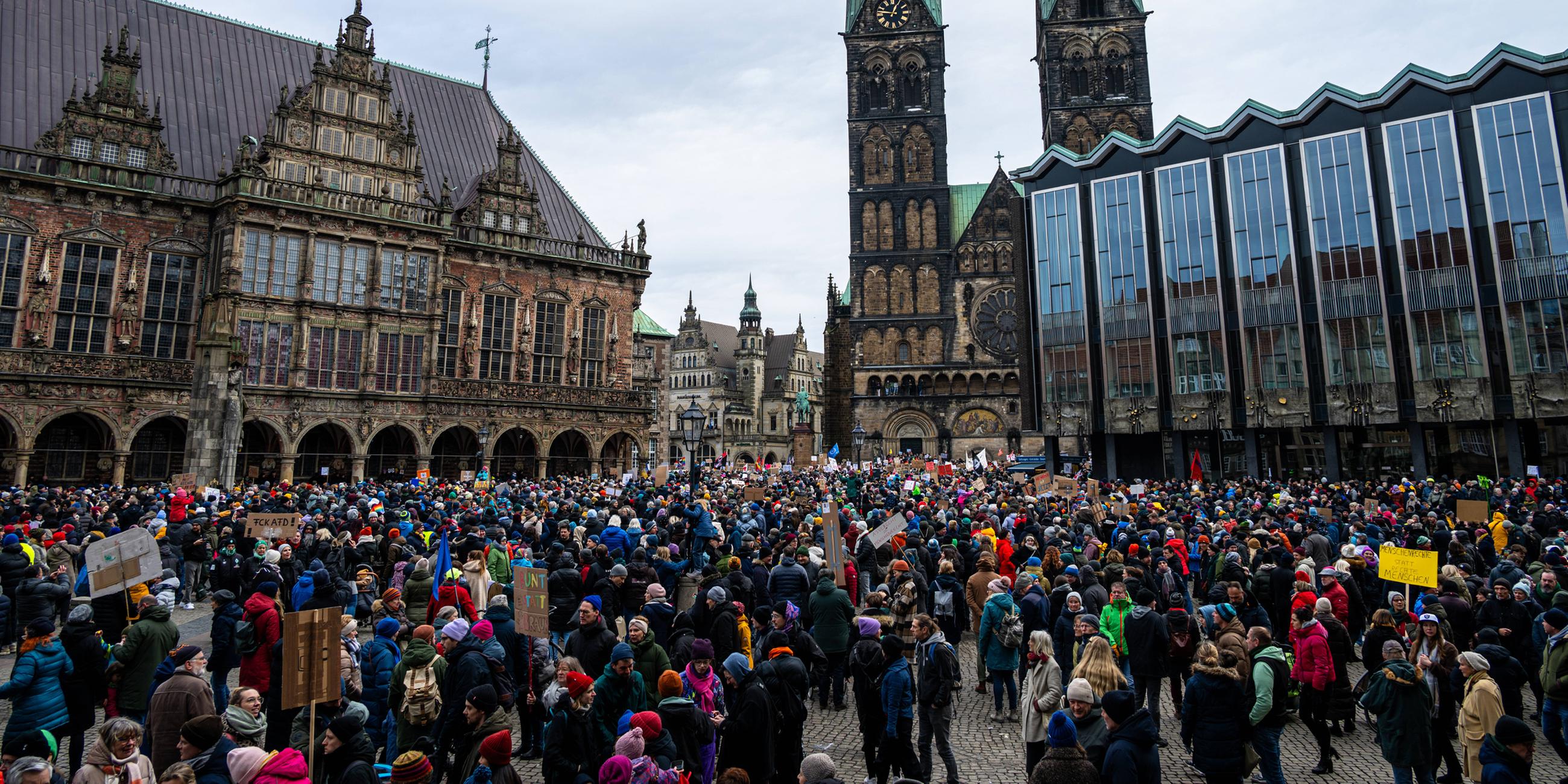 Demo gegen Rechts in Bremen am 21.01.2024.