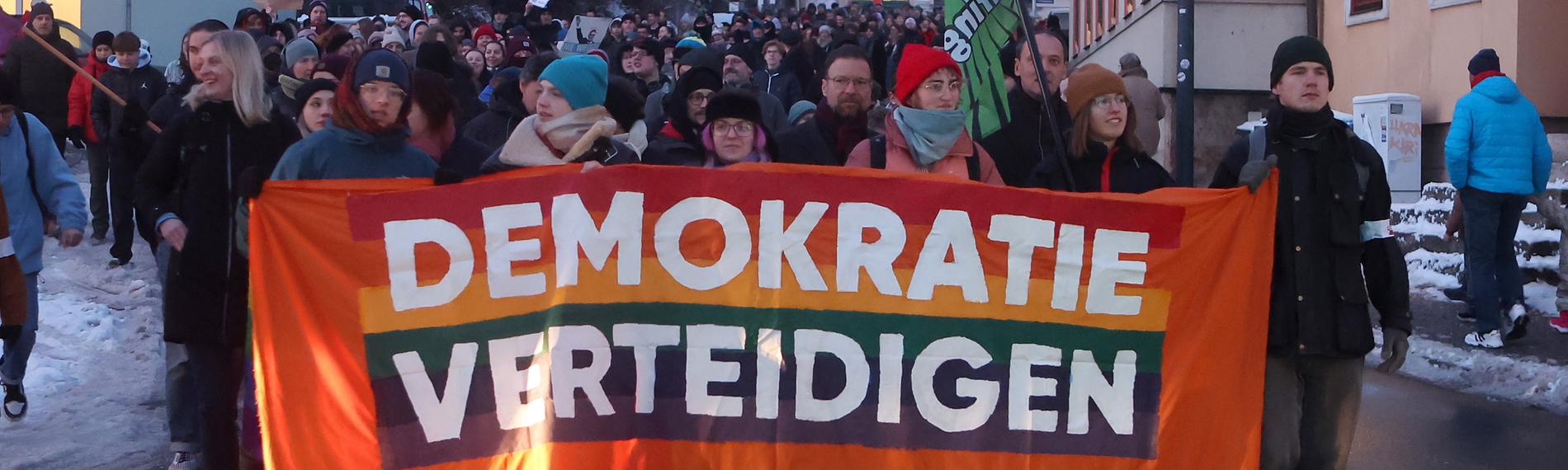 Demonstrationen gegen Rechtsextremismus in Jena, aufgenommen am 19.01.2024