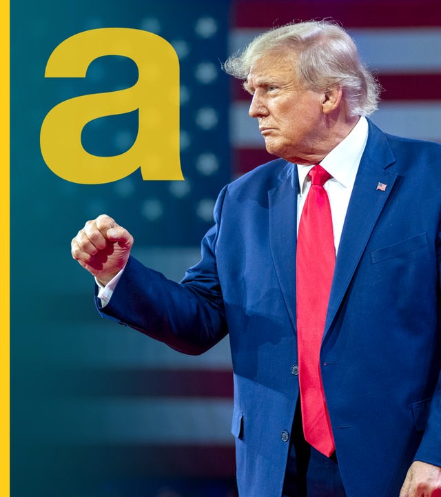 Trump vor USA-Flagge