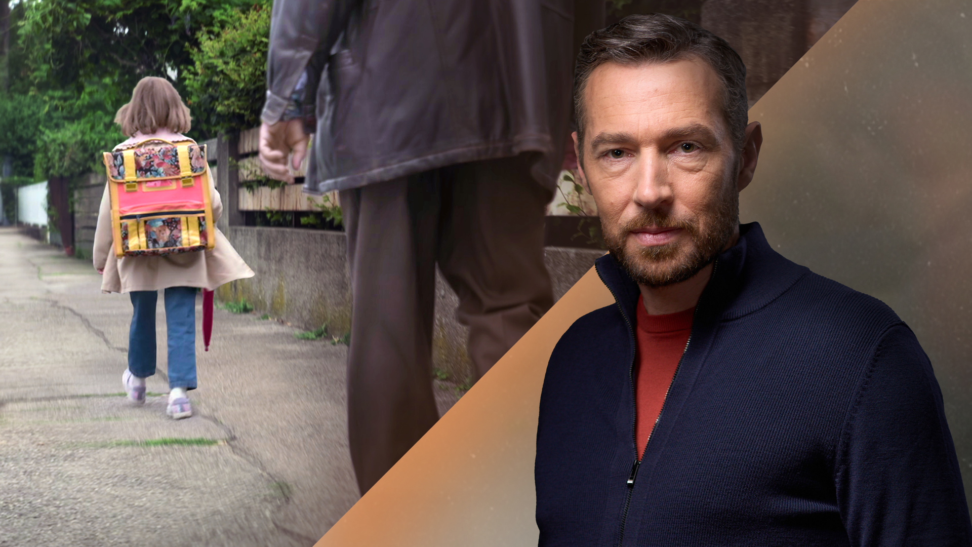 "XY gelöst mit Sven Voss - Staffel 6: Der letzte Schulweg": Montage Sven Voss im Vordergrund mit einer Szene aus dem Fall im Hintergrund. 