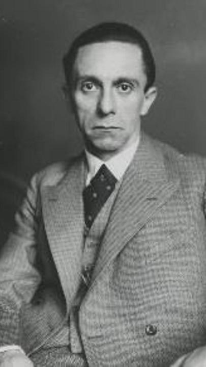 "Der Nazi-Plan: Saat des Bösen": Schwarz-Weiß-Porträtbild von Joseph Goebbels.