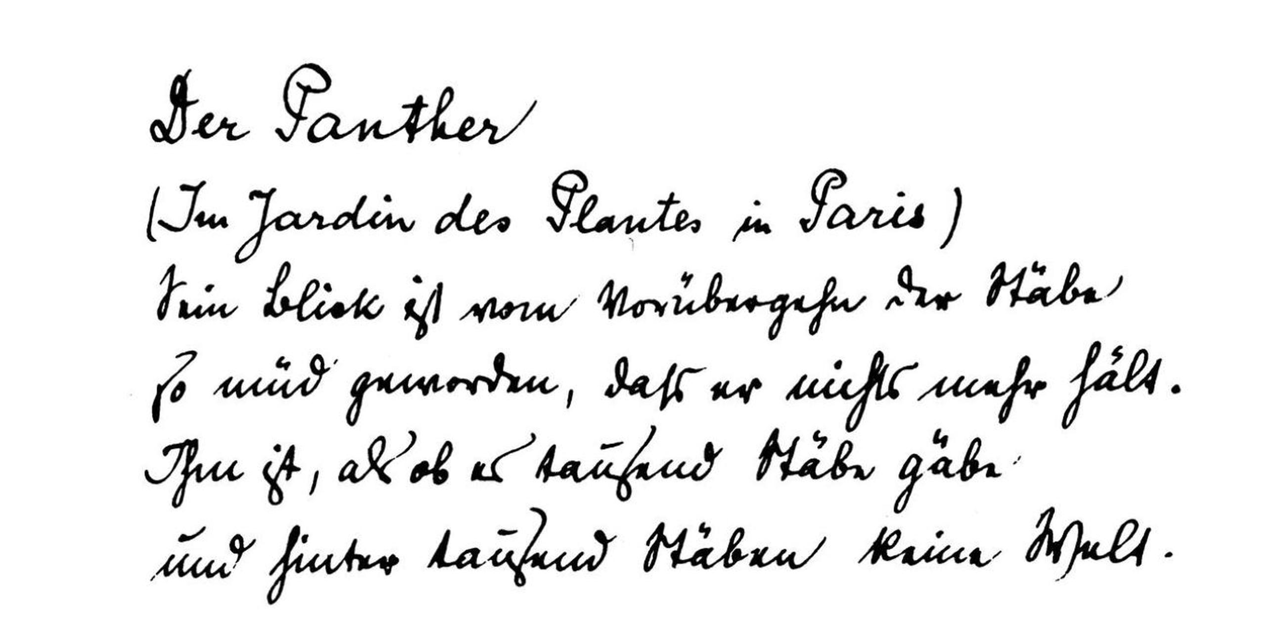 "Der Panther", eines der berühmtesten Rilke-Gedichte