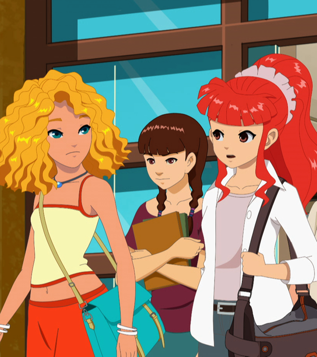 Emma, Rikki und Cleo kommen aus der Schule und haben etwas zu bereden.