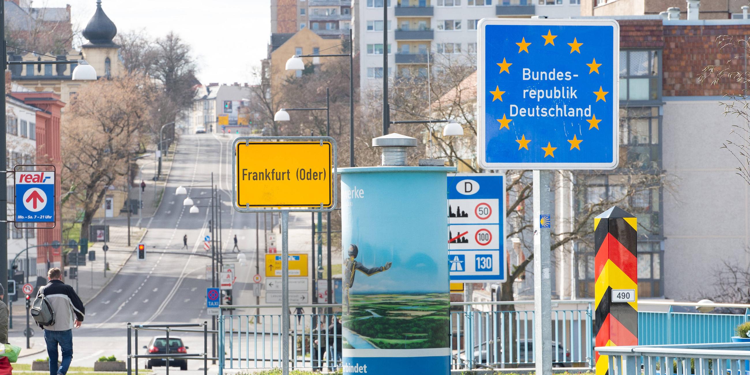 Deutsch-polnischer Grenzübergang bei Frankfurt/Oder