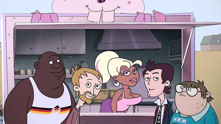 Die ganze Truppe vor Gittis Imbiss.