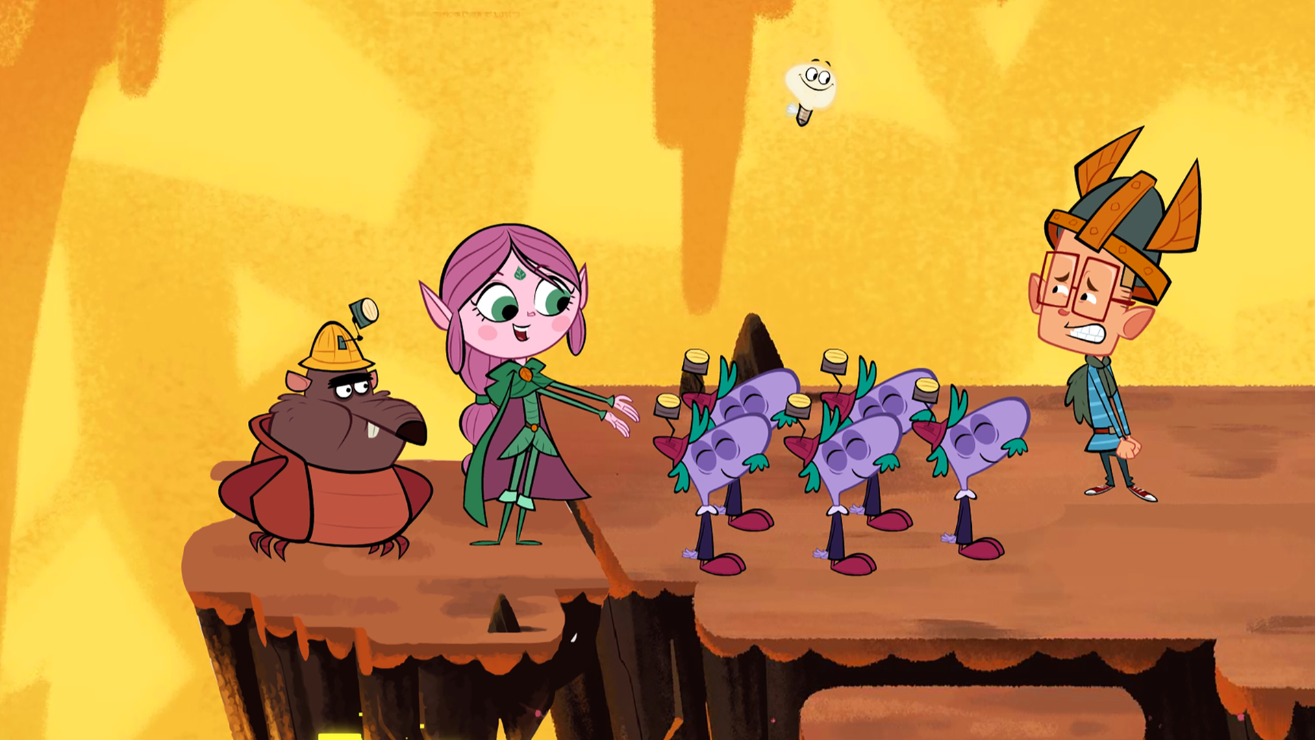 Marcus ist fix und fertig, da die Debbinge ewig brauchen, um in die Nähe des Ausgangs zu gelangen. Während er vor ihnen herläuft und zu ihnen nach hinten blickt, bilden Ratrick und Ephi den Schluss. Die Debbinge bilden eine Formation zwischen ihnen.