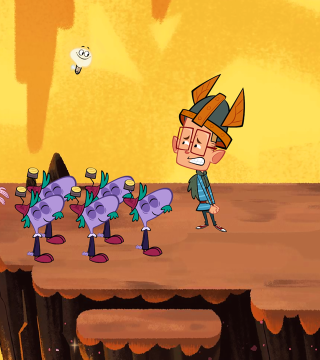 Marcus ist fix und fertig, da die Debbinge ewig brauchen, um in die Nähe des Ausgangs zu gelangen. Während er vor ihnen herläuft und zu ihnen nach hinten blickt, bilden Ratrick und Ephi den Schluss. Die Debbinge bilden eine Formation zwischen ihnen.