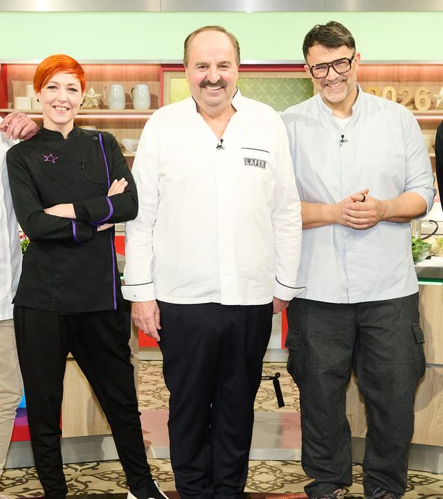 Robin Pietsch, Meta Hiltebrand, Johann Lafer, Tarik Rose und Marco Müller