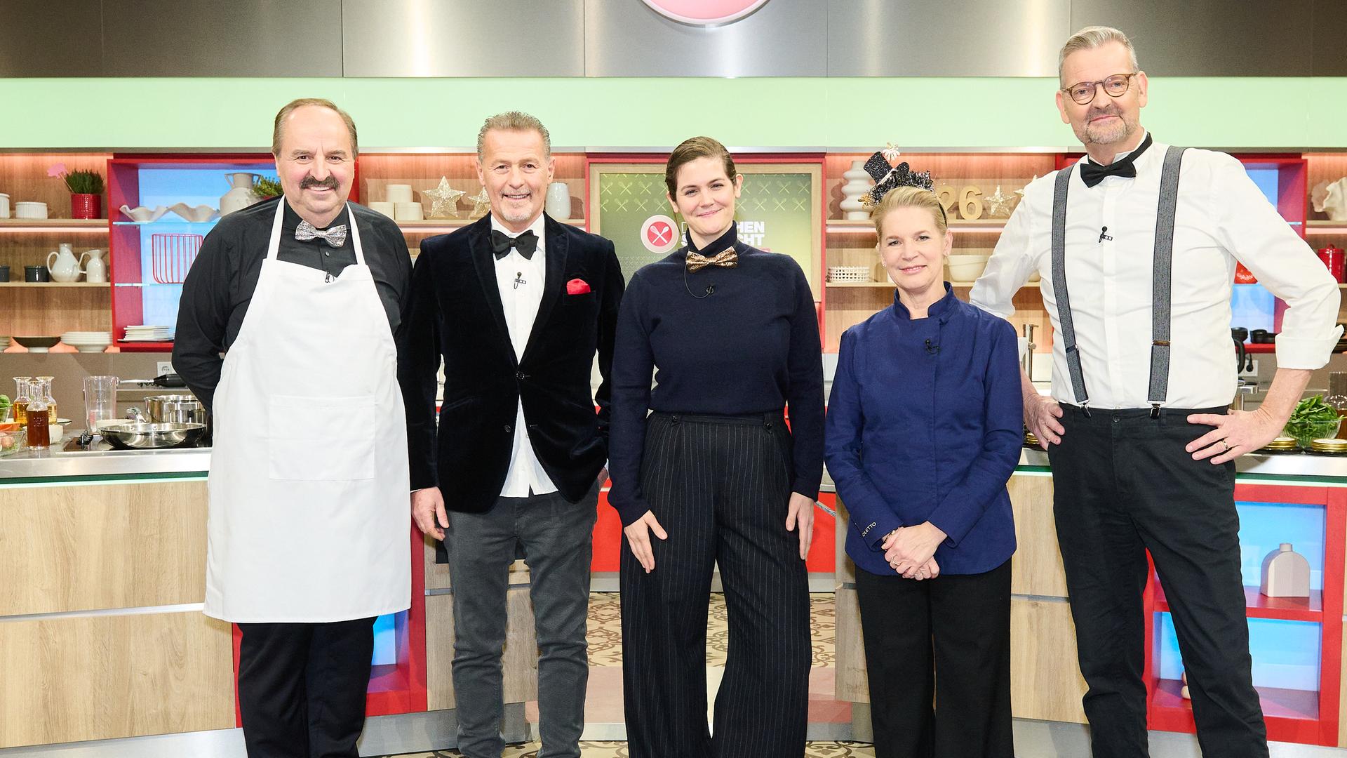 Johann Lafer, Karlheinz Hauser, Viktoria Fuchs, Cornelia Poletto und Thomas Martin