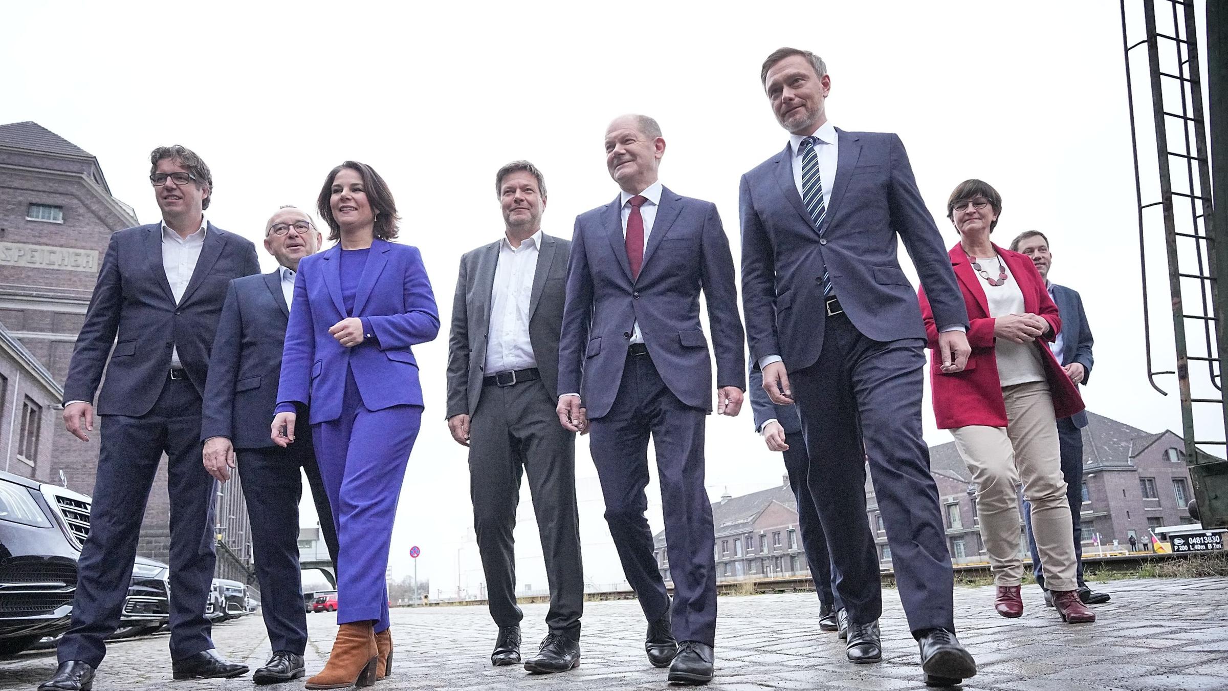 Die Spitzen von SPD, Grünen und FDP