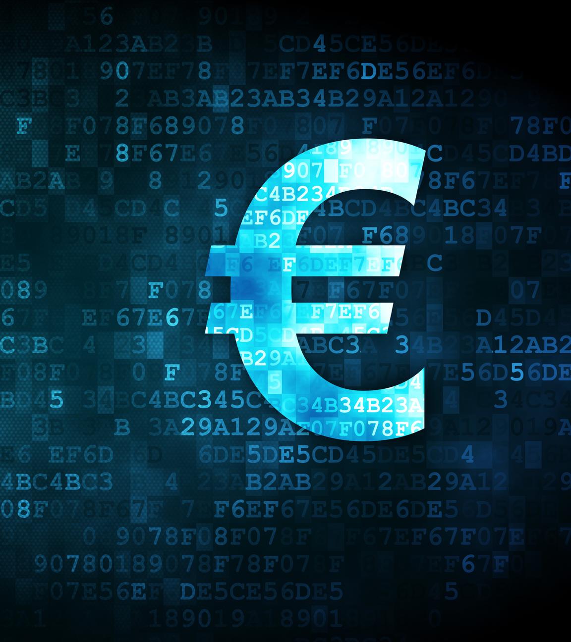Ein digital generiertes Euro-Zeichen.