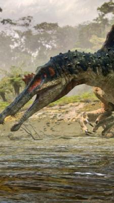 Spinosaurus beim Fischefangen