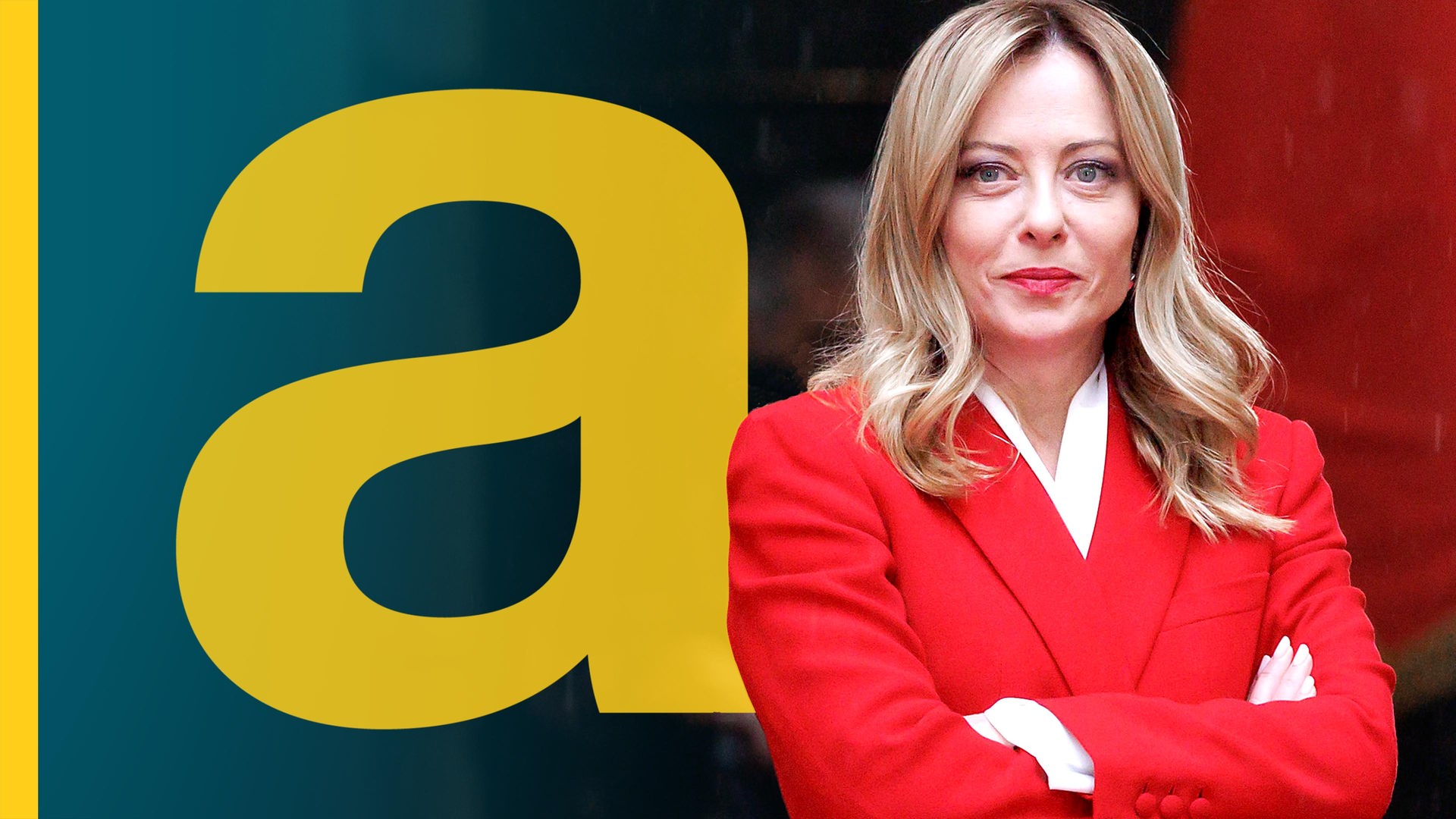Giorgia Meloni in einem roten Blazer