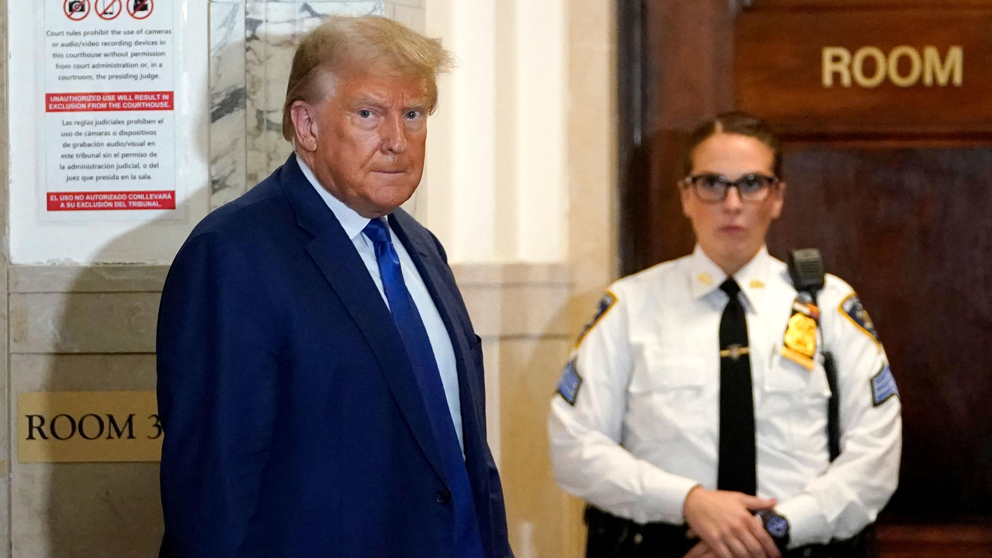 Der ehemalige US-Präsident Donald Trump während eines Gerichtstermins in New York City.