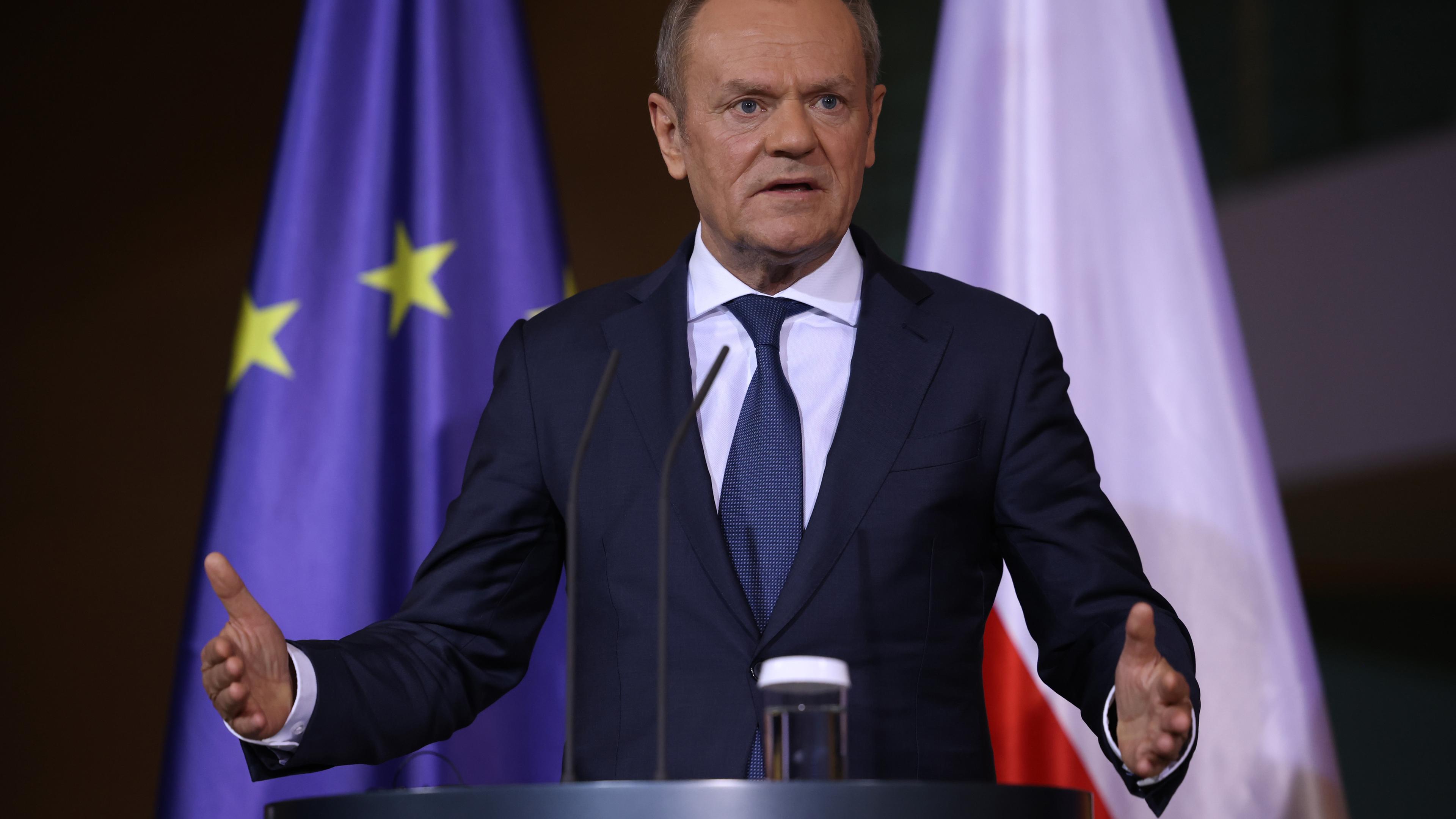 Polens Premierminister Donald Tusk in Berlin