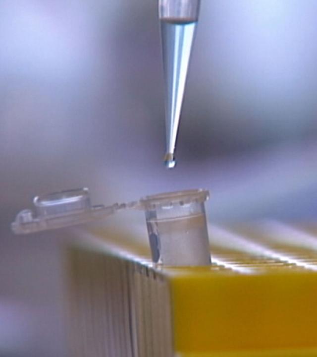 Doping: Reagenzglas mit Pipette