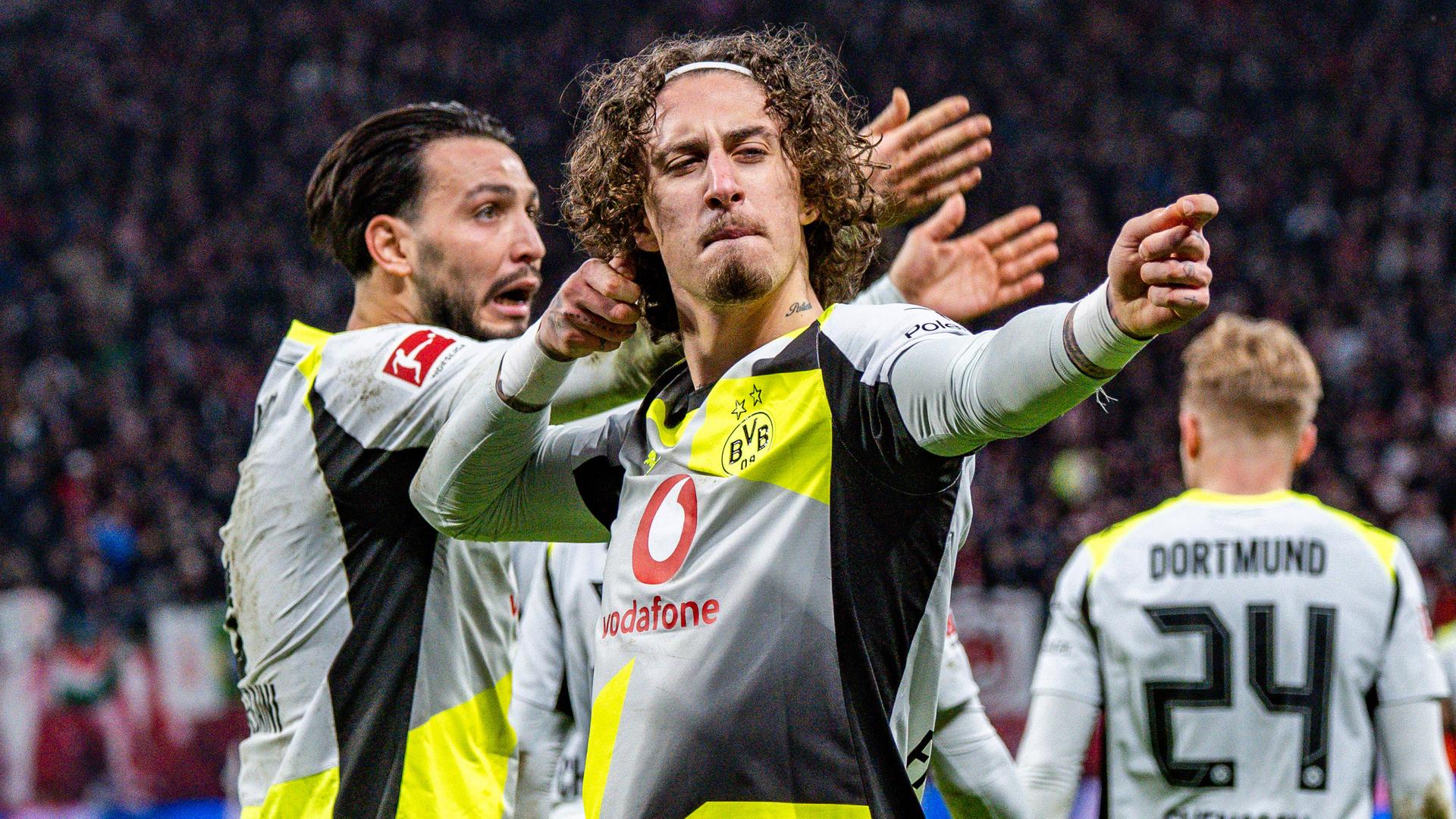 Fabio Silva (Borussia Dortmund, 21) jubelt. 