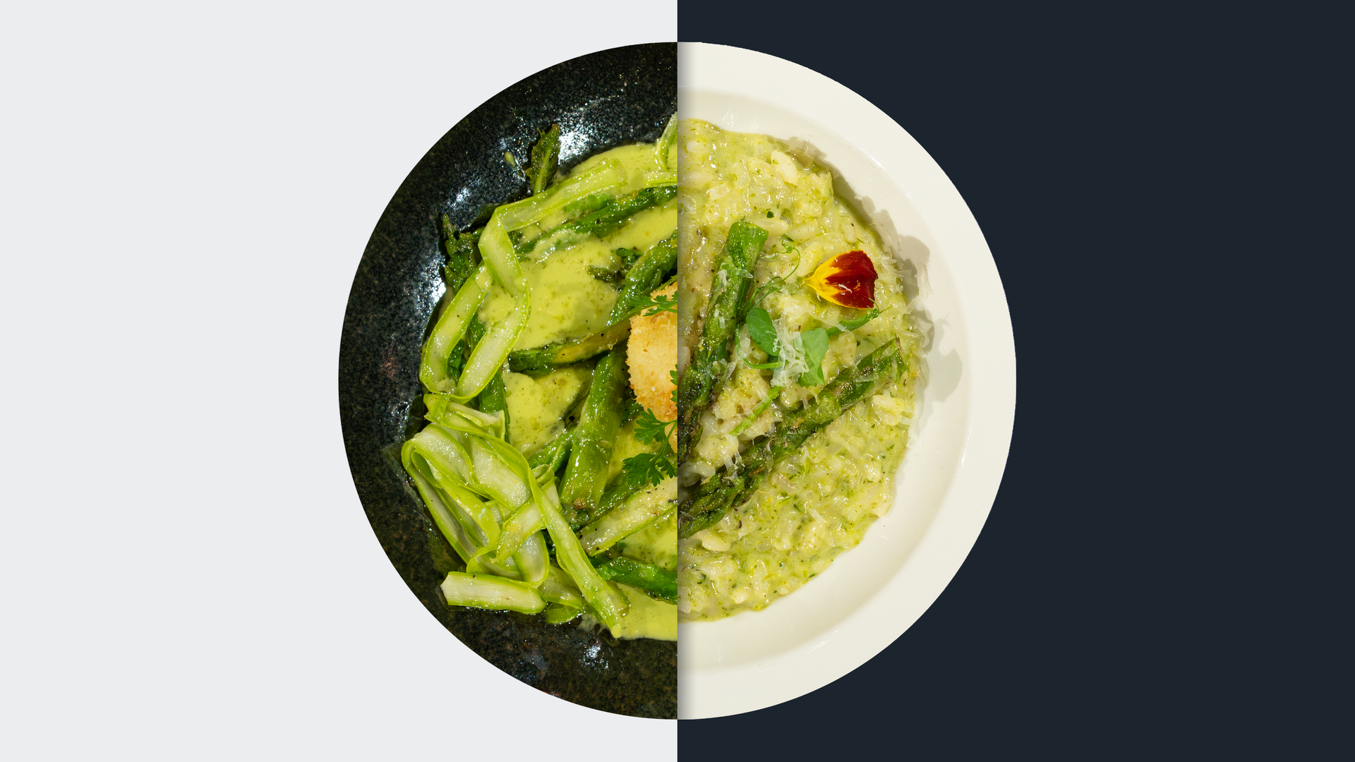 Dreierlei vom Grünen Spargel vs. Spargel-Risotto