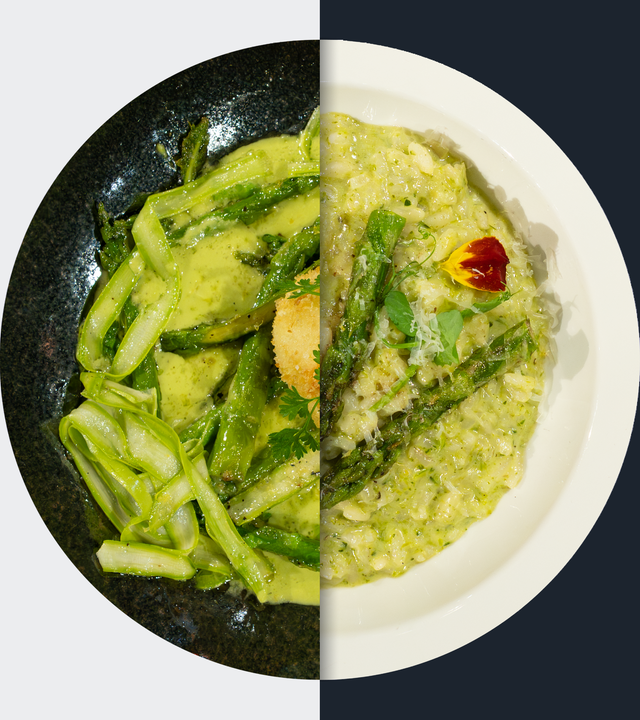 Dreierlei vom Grünen Spargel vs. Spargel-Risotto