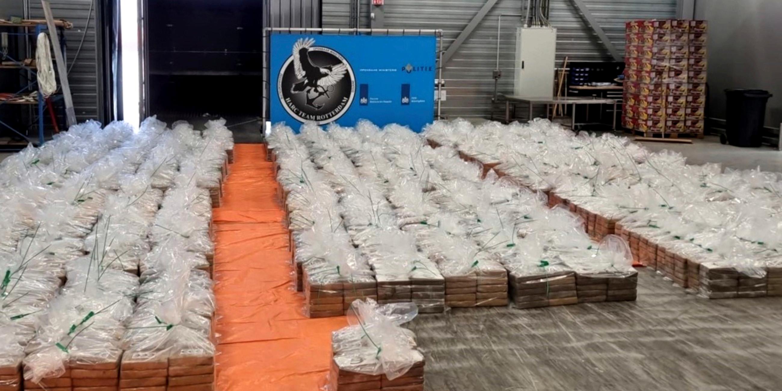 Das Bild vom 10.08.2023 zeigt 8.000 Kilogramm Kokain.