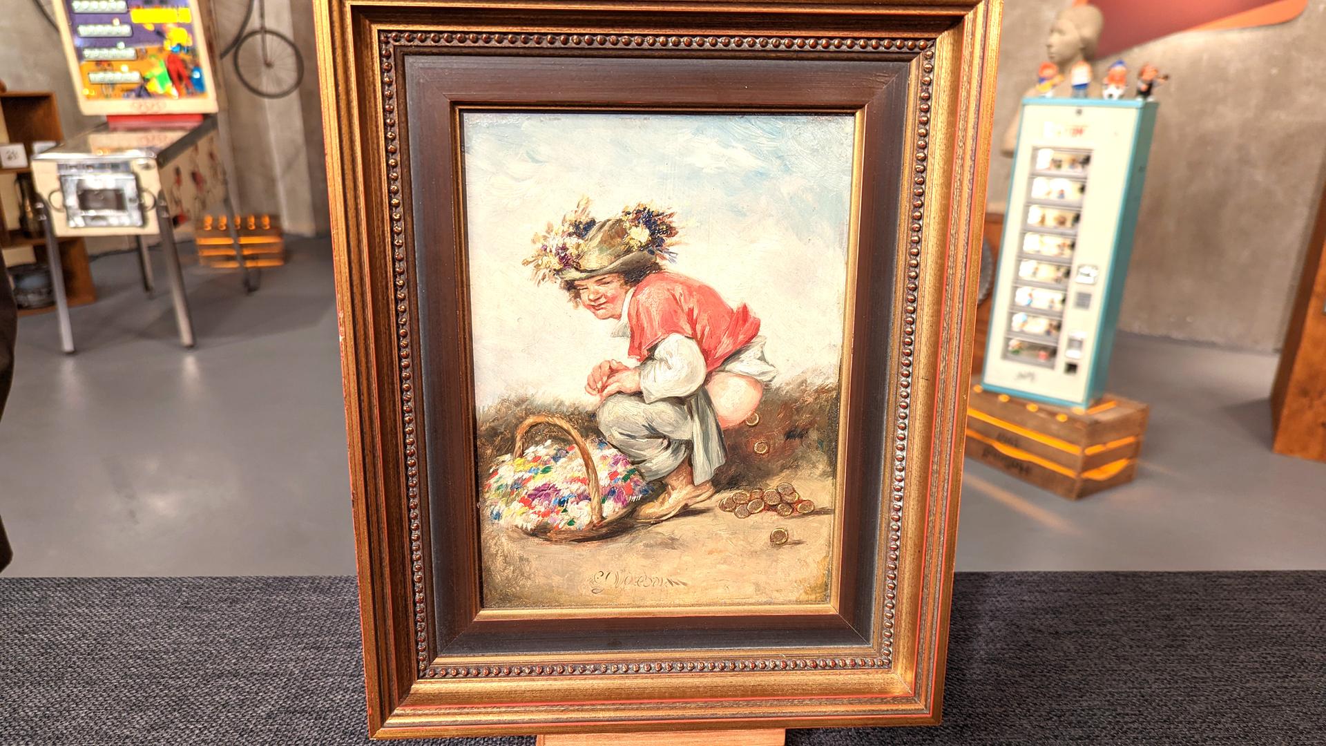 Ölgemälde "Dukatenmännchen" von Carl Plückebaum