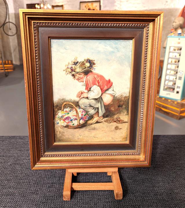 Ölgemälde "Dukatenmännchen" von Carl Plückebaum