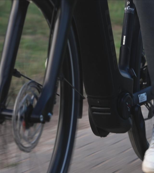 Ein E-Bike in Nahaufnahme.