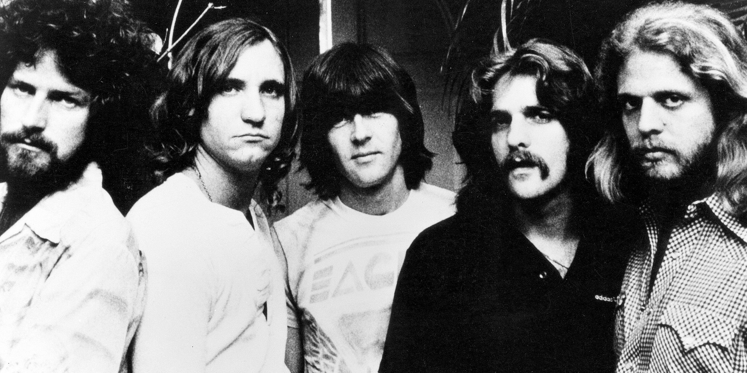 The Eagles (v.l.) Don Henley , Joe Walsh , Randy Meisner , Glenn Frey , Don Felder 
