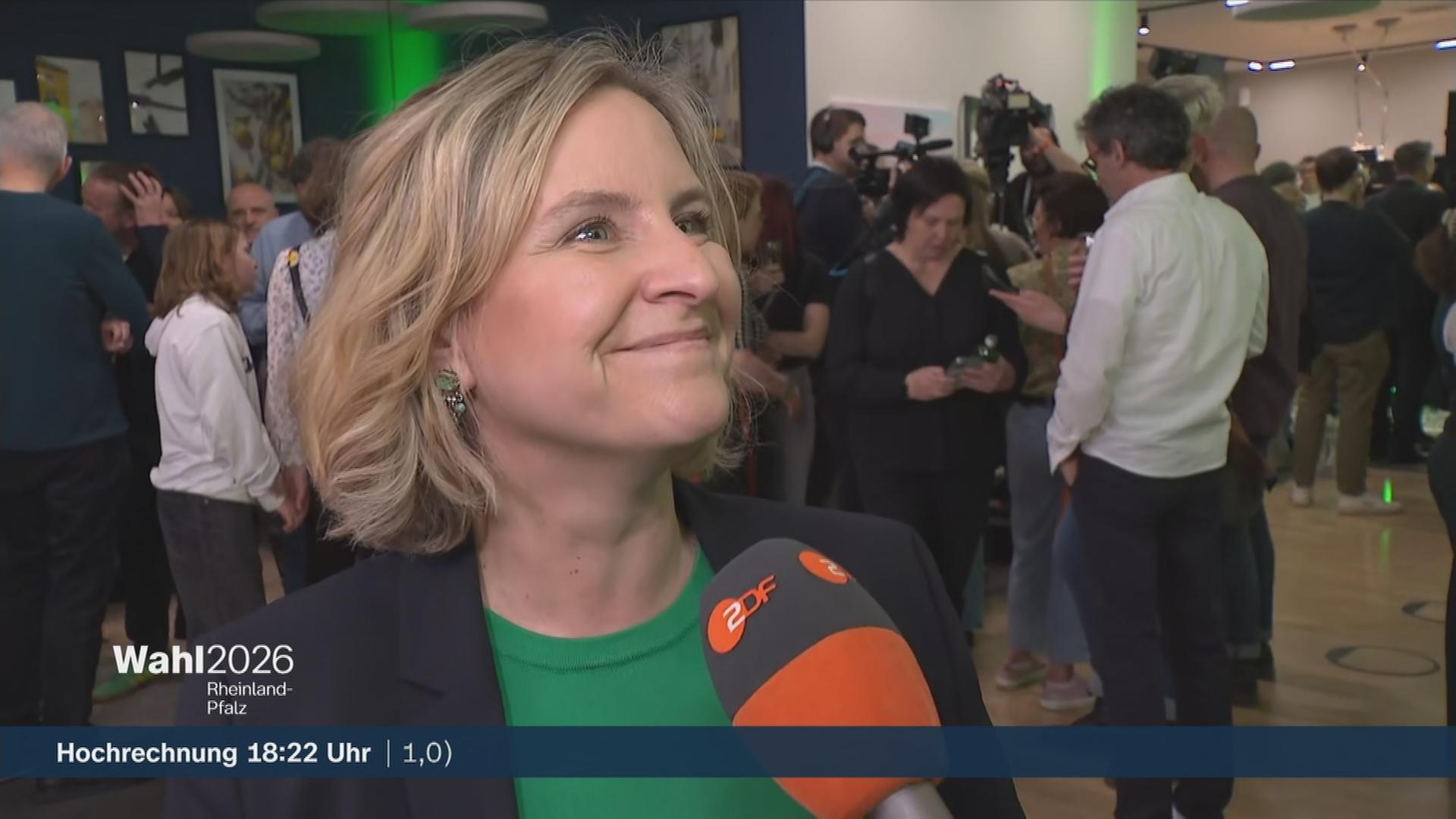 Katrin Eder von den Grünen mit einer Reaktion zur Landtagswahl in Rheinland-Pfalz.