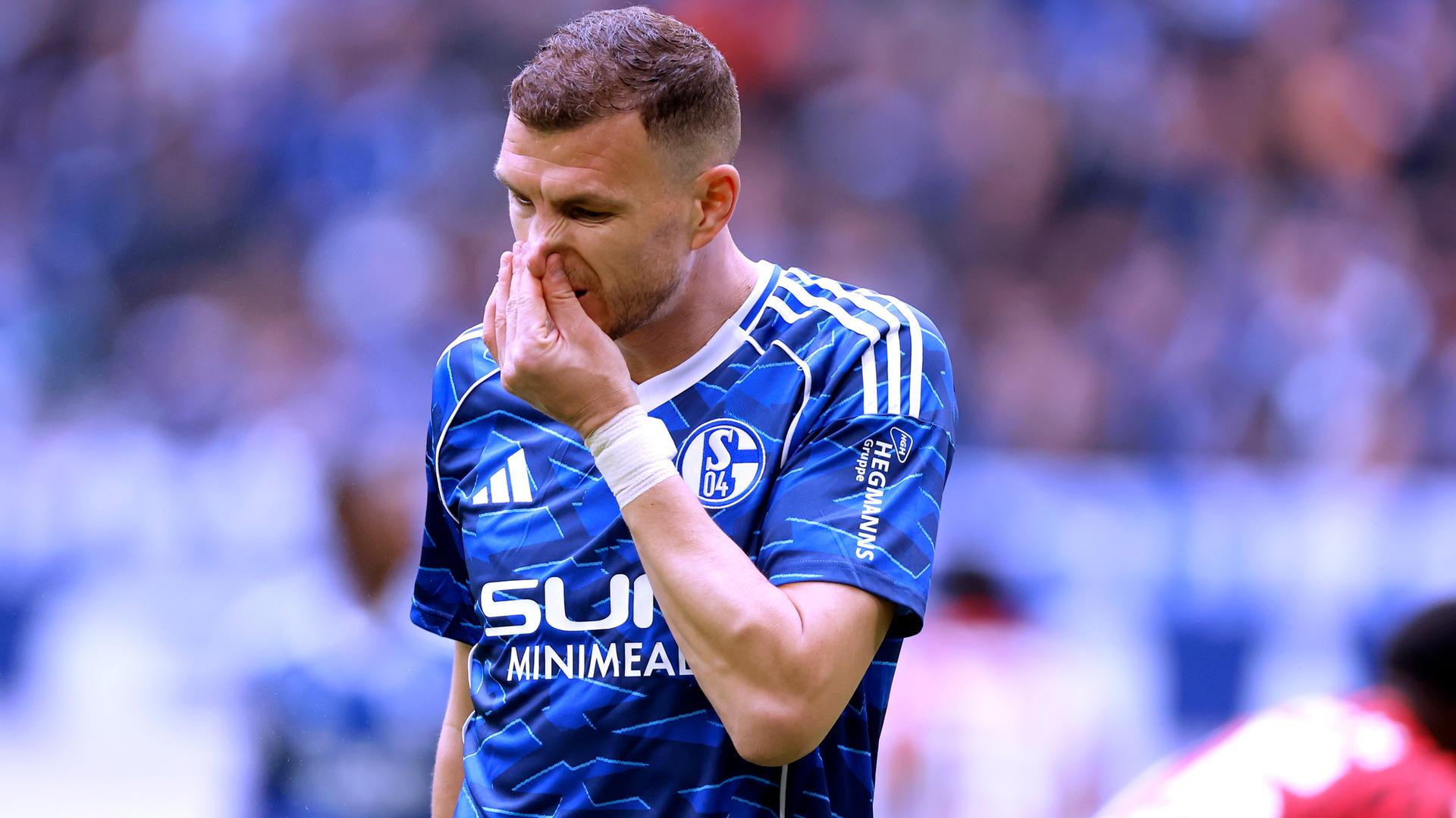 Edin Dzeko (FC Schalke 04) am 15.03.2026 in Gelsenkirchen.