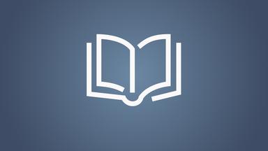 Ivon aufgeklapptes Buch auf blauem Hintergrund
