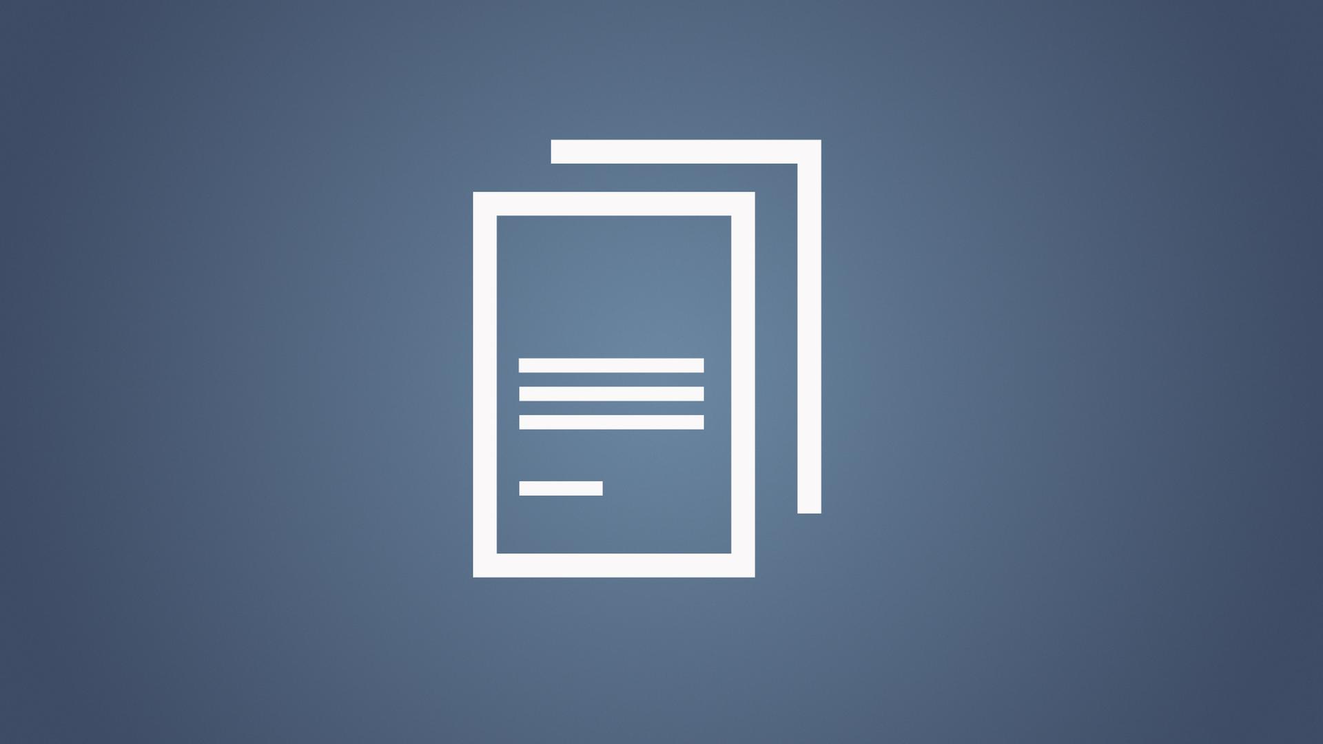 Icon für einen Dokumentenstapel auf blauem Hintergrund