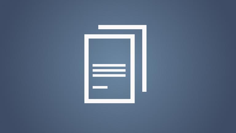 Icon für einen Dokumentenstapel auf blauem Hintergrund