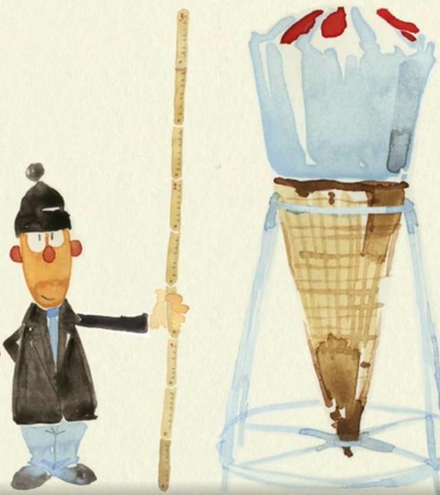 Männer mit riesigem Eis