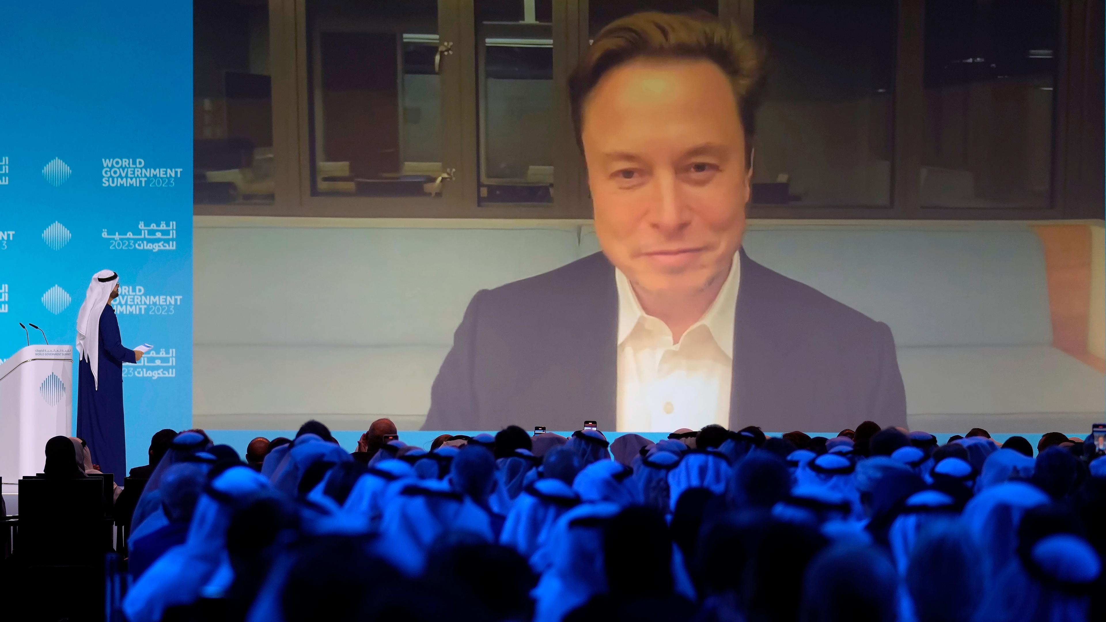 Elon Musk, aufgenommen am 15.02.2023 in Dubai