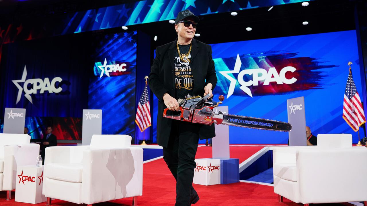 Elon Musk appears with the 