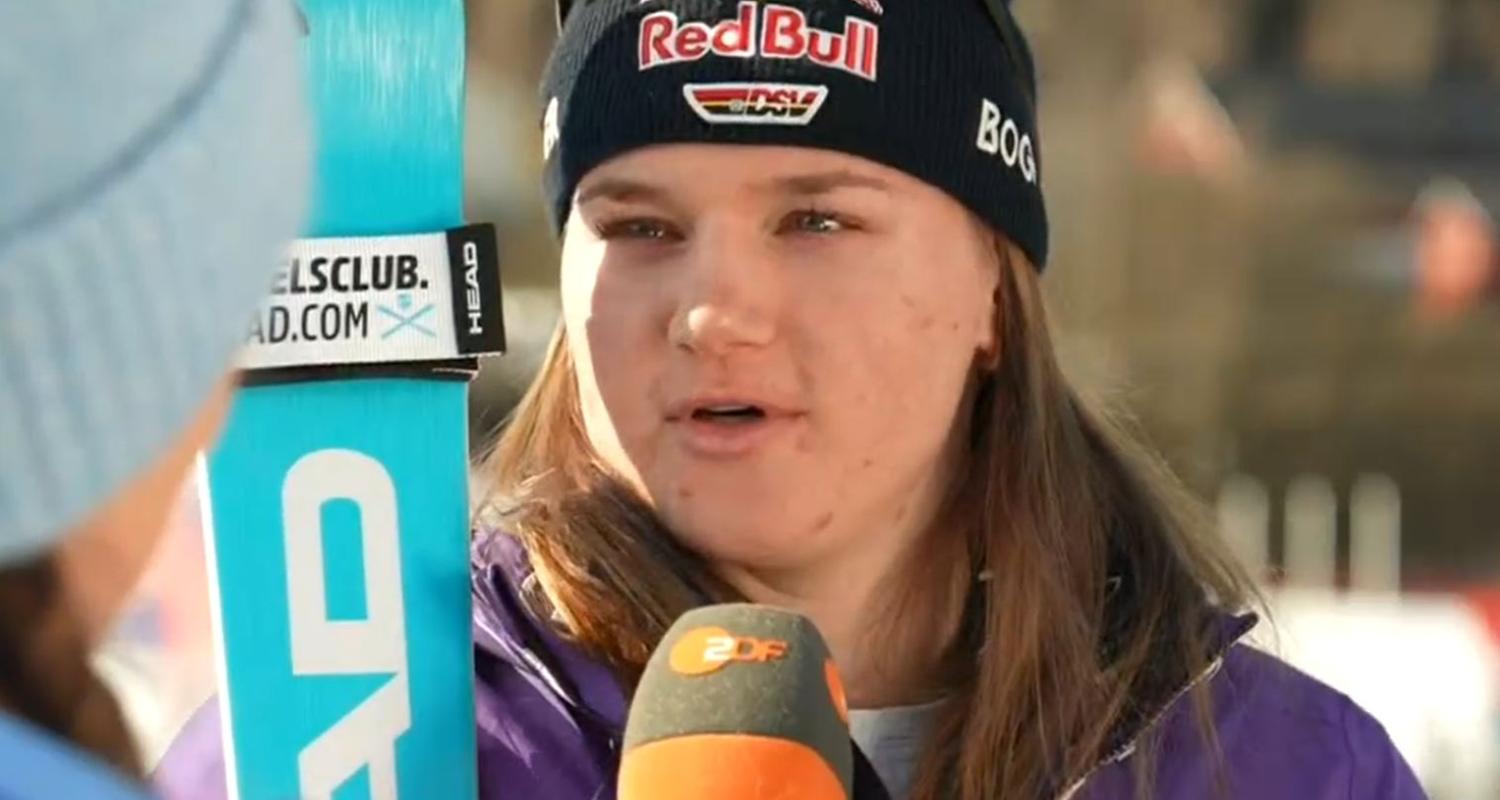 DSV-Skirennläuferin Emma Aicher im ZDF-Interview nach dem Abfahrtsfinale in Kvitfjell 