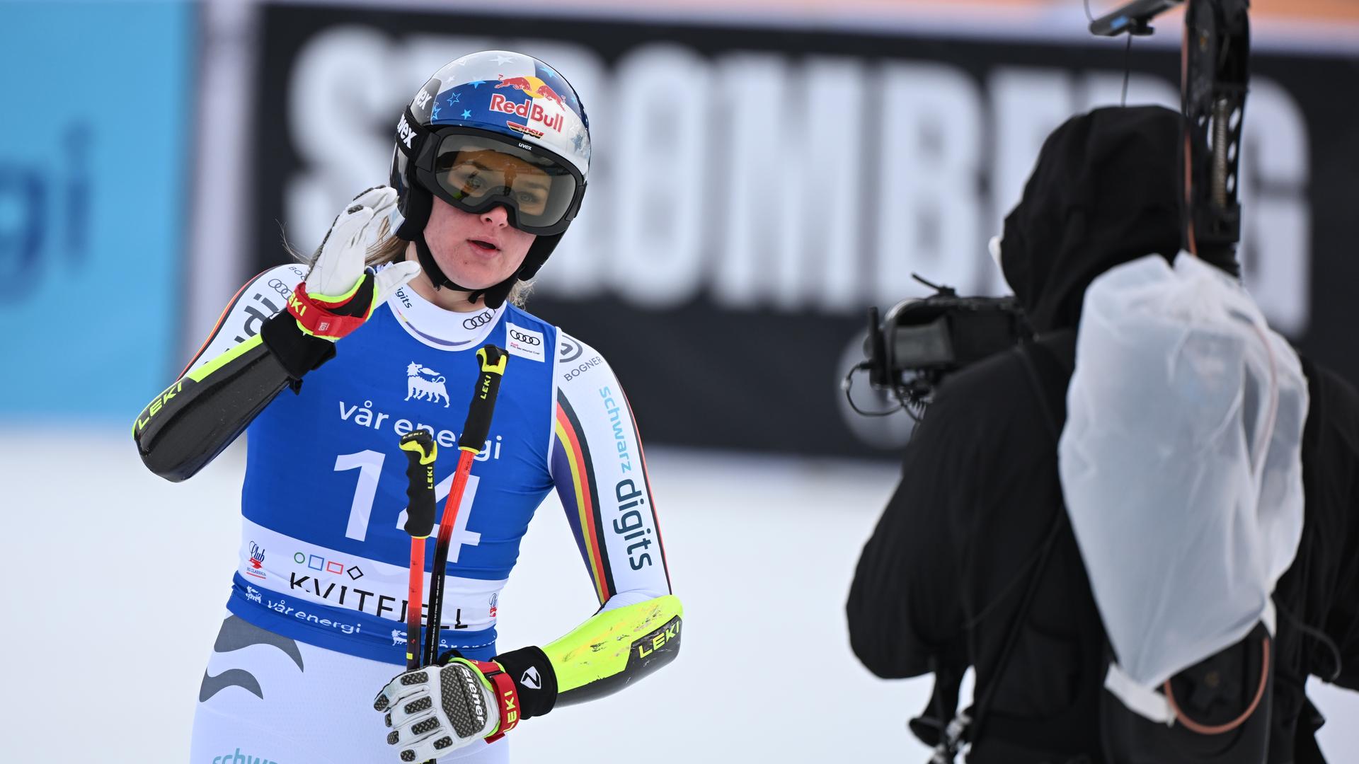 Emma Aicher beim Super-G der Frauen am 22.03.2026 in Lillehammer, Norwegen.