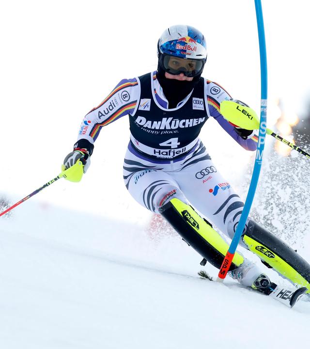 Skirennläuferin Emma Aicher beim Slalom in Hafjell