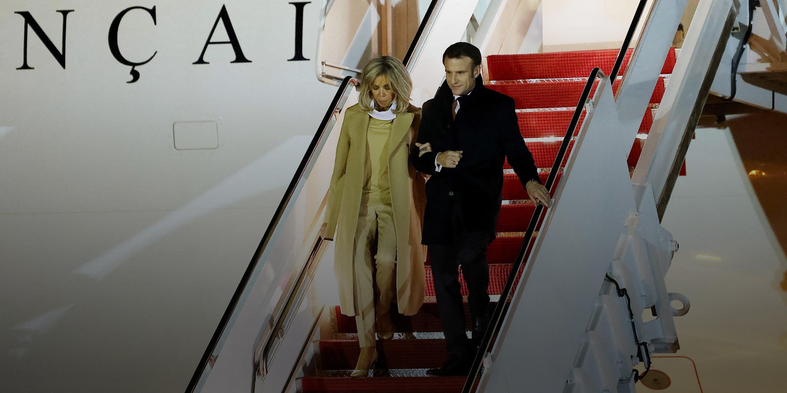 Emmanuel Macron und seine Frau Brigitte Macron