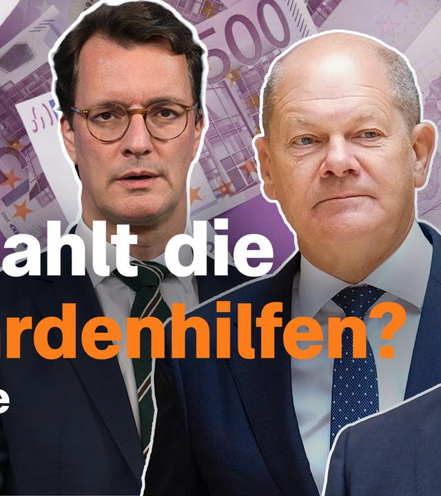 Ein Zusammenschnitt aus Bildern von Hendrik Wüst, Olaf Scholz und Stephan Weil mit Überschrift
